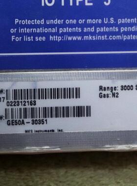 议价A025MKS GE50A-30351 GAS N2 RANGE 3000 SCCM 流量计