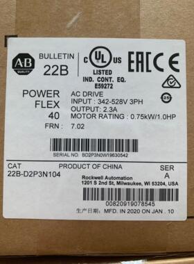 议价22B-D4P0N104 罗克韦尔PF40变频器