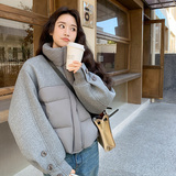 数据好【大量】韩系设计感毛呢拼接羽绒服T9923·P265控388，女装羽绒服，2C191