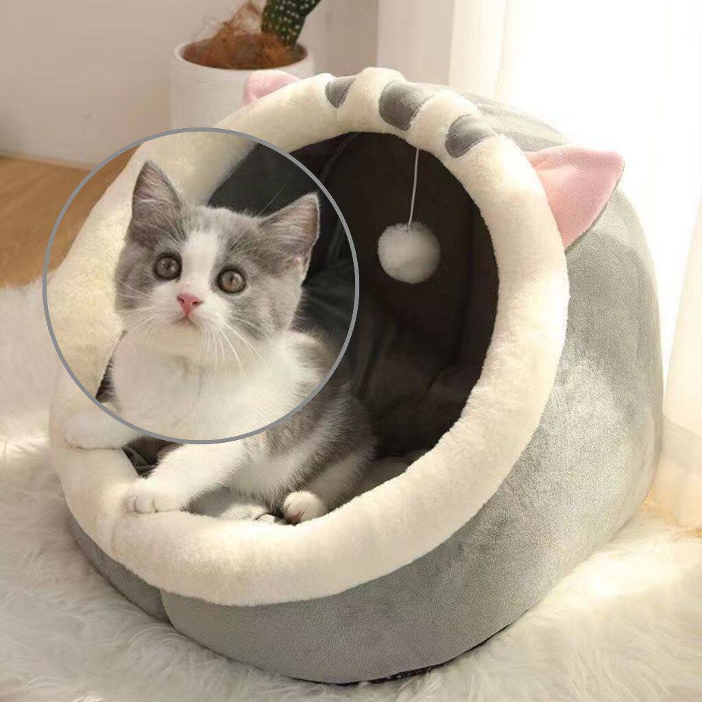 咪猫春夏秋冬躲避可爱半封闭式狗猫窝四季通用猫屋窝爆棚季狗窝