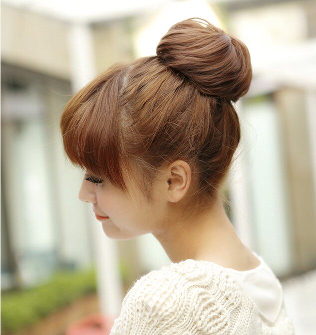 丸子头假发女仿真直发圈盘头发圈丸子头神器蓬松懒人减龄盘发发包