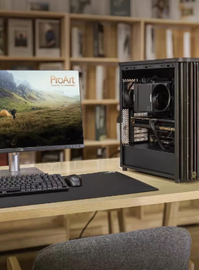 华硕ProArt创艺国度PA401机箱中塔免工具拆装锁台式机木艺版侧透