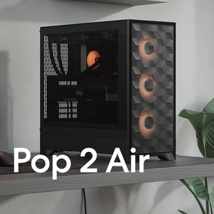 分形工艺FD机箱Pop 2 塔型风冷RGB水冷台式下置侧透白色电脑