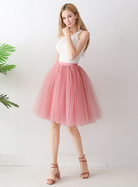 一件代发亚马逊外贸货源欧美蓬蓬芭蕾裙Tutu百褶裙7层网纱半身裙