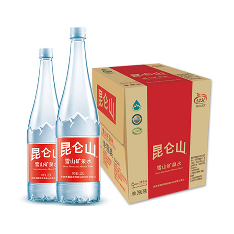 昆仑山天然雪山矿泉水1.5l*12瓶1500ml1.23l*12瓶母婴优质水大瓶