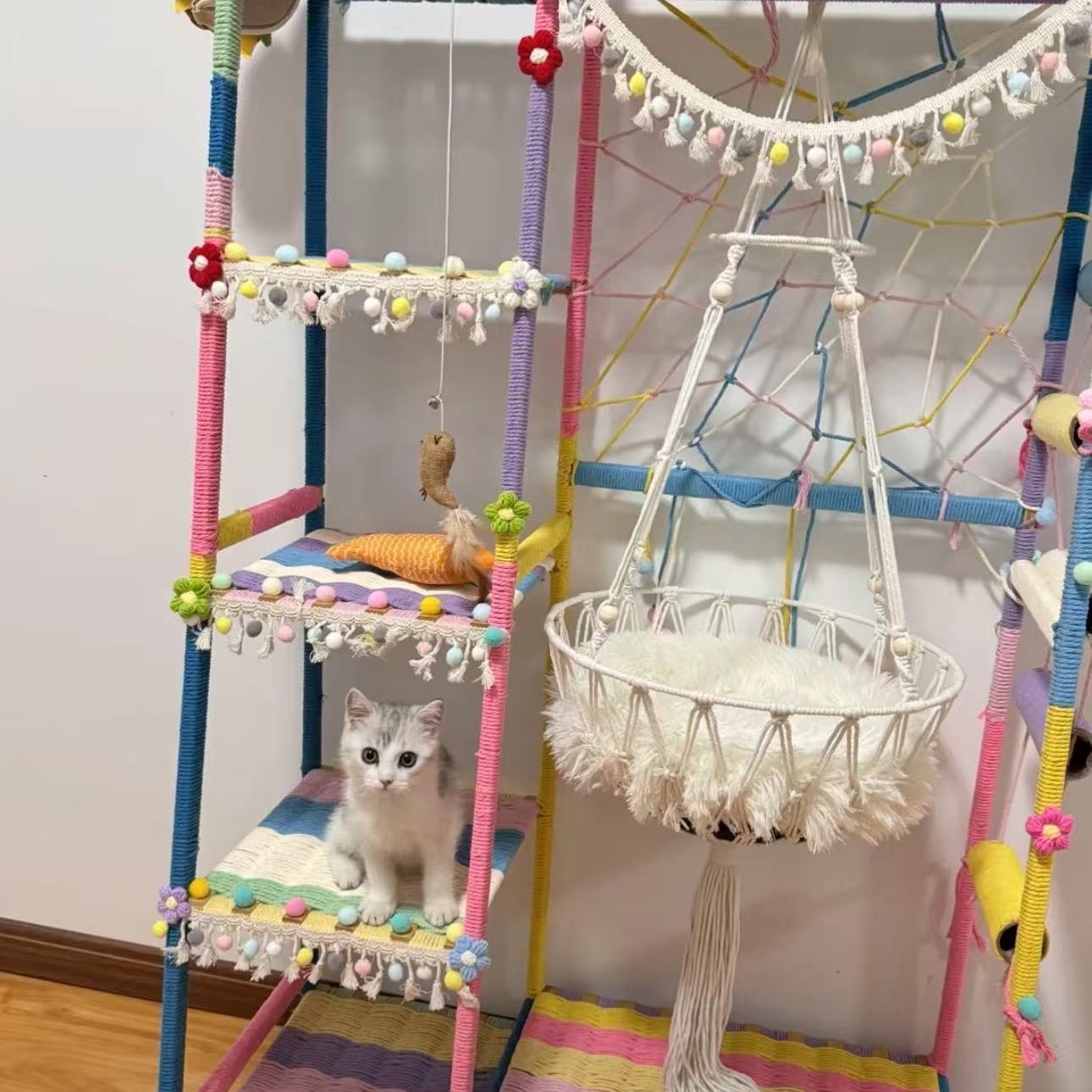 新款DIY猫爬架纯架子新款置物架落地猫架子宠物玩具家用不占地