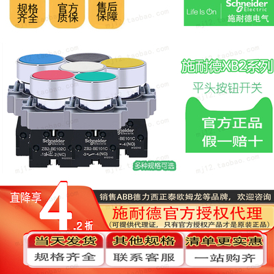 施耐德XB2BA31C XB2BA42C 51C  11C 21C 61C启动停止按钮平头原装