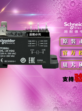施耐德功率型中间继电器 RPF2BBD 直流电压24VDC 2开2闭 30A 250V