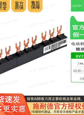 原装施耐德 GV2G345 电动机断路器梳状母排 3抽头 63A 45mm连接排