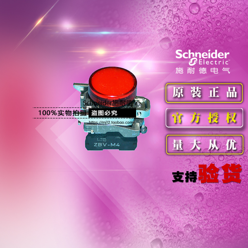 原装正品施耐德XB4BVM4 =ZB4BVM4+ZB4BV043带LED 230V红色指示灯