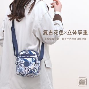 尼龙小布包斜挎女帆布单肩包韩版简约轻便斜跨包牛津布迷你包多层