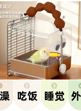 刺星球小电视鹦鹉浴室餐厅外带笼鸟用食盆防撒虎皮牡丹玄凤和尚