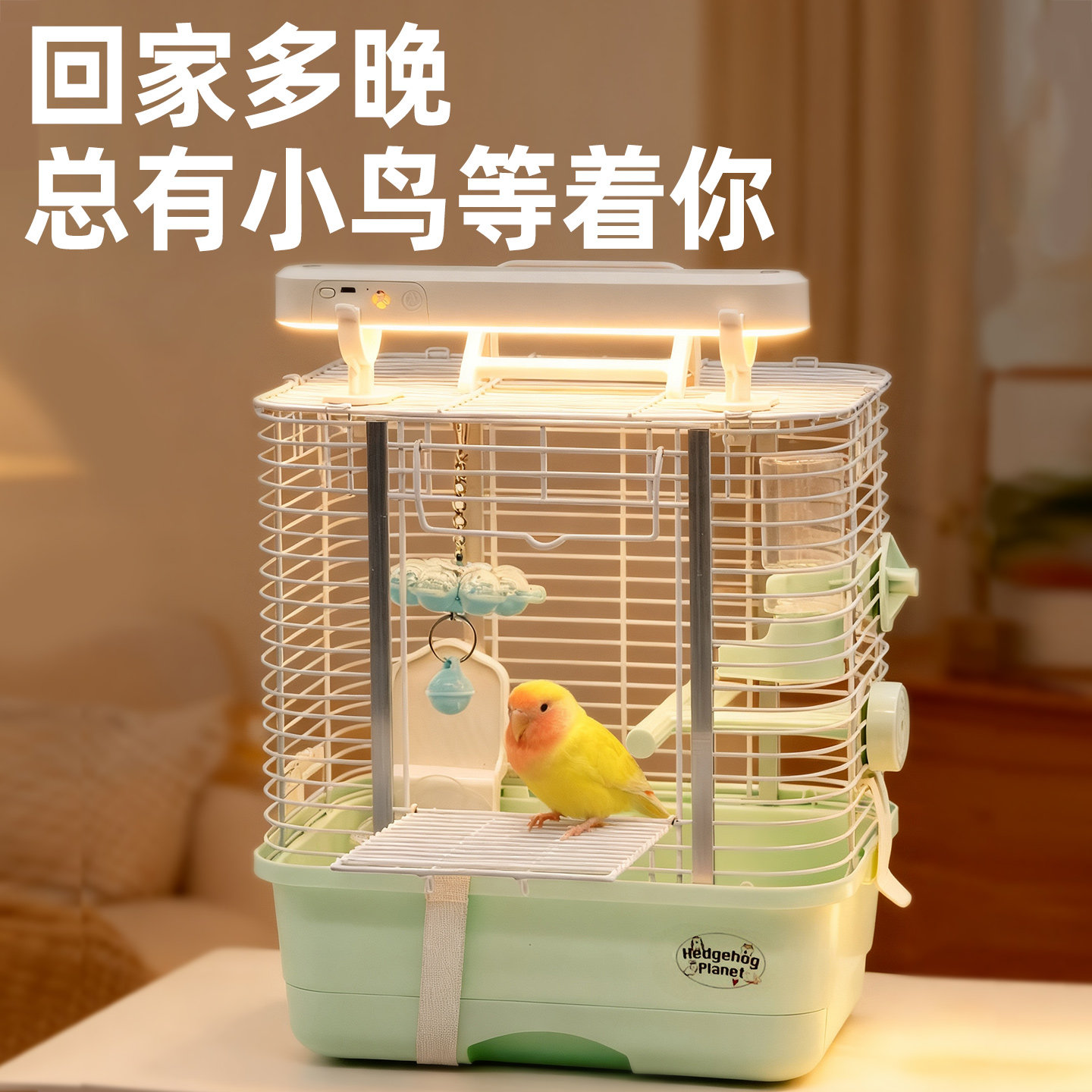 鹦鹉鸟笼氛围灯照明灯鸟笼配件免布线三挡调节鸟笼专用鹦鹉专用图片
