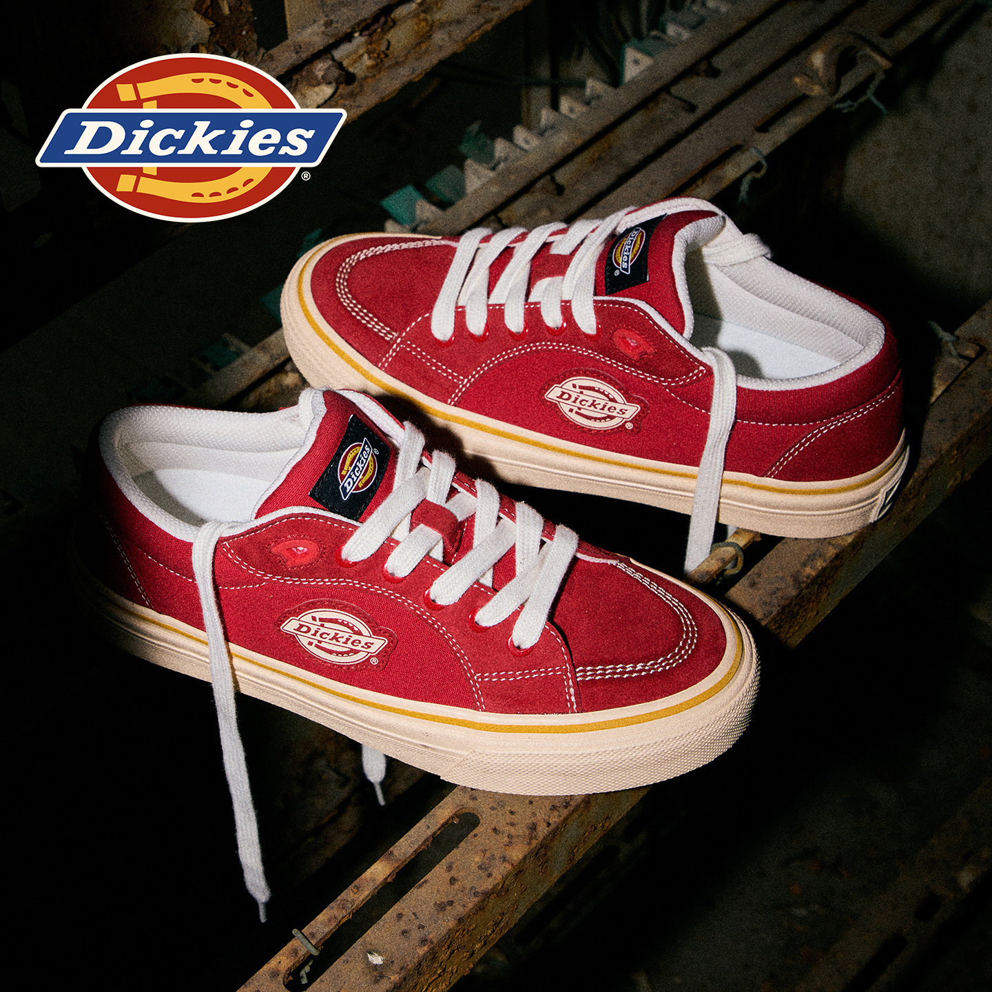 Dickies情侣板鞋男款2026新款夏季男鞋百搭红色帆布鞋男休闲鞋男