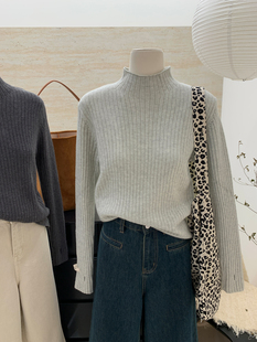 秋冬2026年新款韩国简约半高领修身软糯内搭针织毛衣打底衫上衣