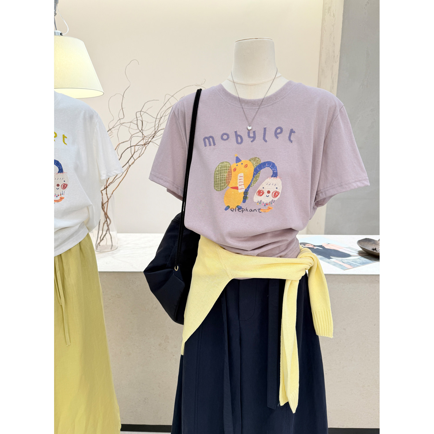小哲 韩系卡通印花圆领正肩短袖T恤女夏薄款休闲宽松显瘦凉感上衣