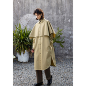 风衣中长款 式 高支棉 原创绅士优雅宽松大斗篷衬衫 MeeLeeMeeLab