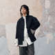 MeeLeeMeeLab原创绅士优雅新中式 立领袖 口翻边撞色宽松牛仔外套