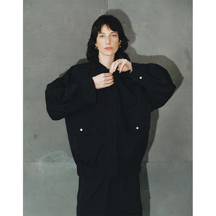 MeeLeeMeeLab 原创绅士优雅高克重进口环保再生尼龙拉链棒球外套