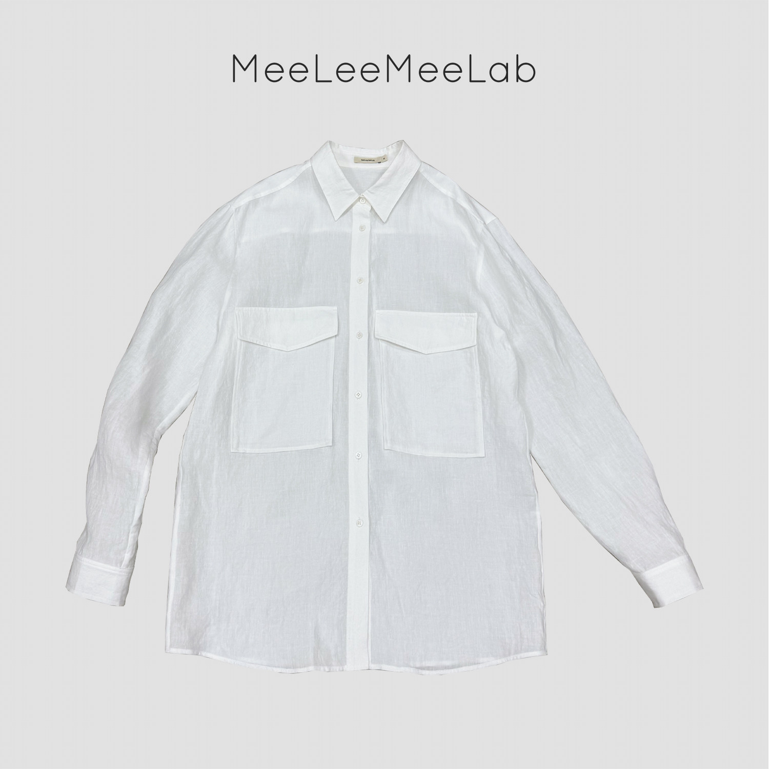 MeeLeeMeeLab绅士优雅进口高支亚麻微皱挺括干爽透气长袖衬衫