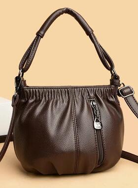 吉尼斯袋鼠真皮质感小包女士新款包手提式单肩斜跨包妈妈包婆婆包