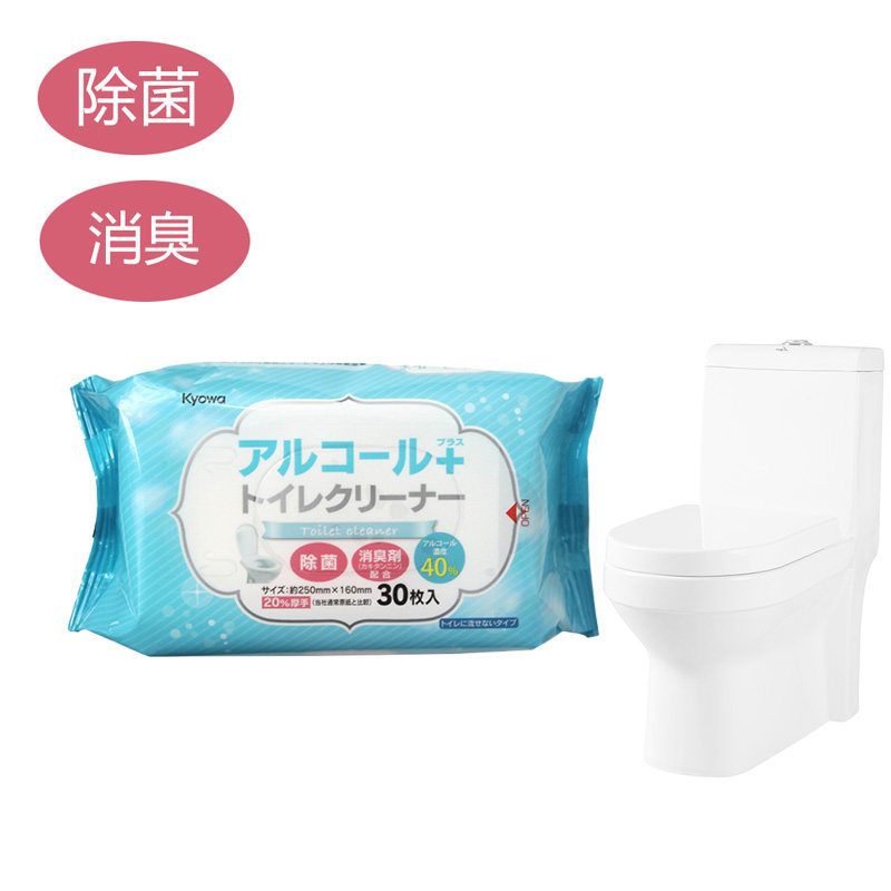 日本Kyowa 马桶湿巾 洁厕纸巾马桶座杀菌消毒湿巾湿纸巾 30片装