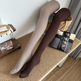 美拉德复古咖啡色天鹅绒连裤 微压显瘦丝袜 袜春秋薄120D高弹打底裤