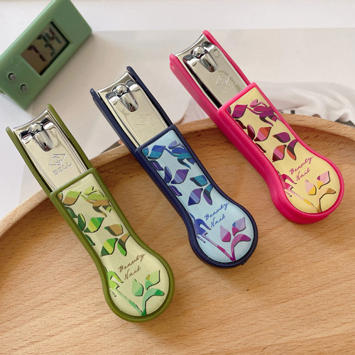 韩国进口电镀防飞溅碎花指甲刀