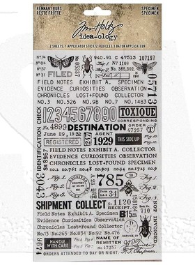 Tim Holtz复古刮刮乐贴纸英文热气球多款 闷同款Rub-on Rubs