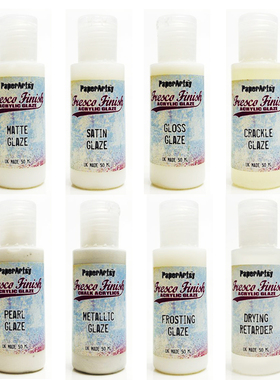 Paper Artsy丙烯釉料媒介调和剂固色颜料珠光金属裂纹哑高光Glaze