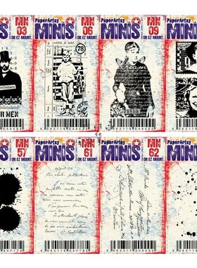 Paper Artsy迷你印章人物喷溅文字复古系橡胶泡棉印章进口