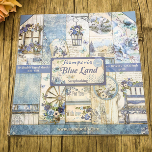 Stamperia蓝色土地玫瑰园 进口背景纸本模具Blue Land Roseland