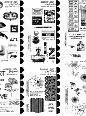 Stampers Anonymous复古泡棉印章 花朵文具眼睛喷溅Wendy Vecchi