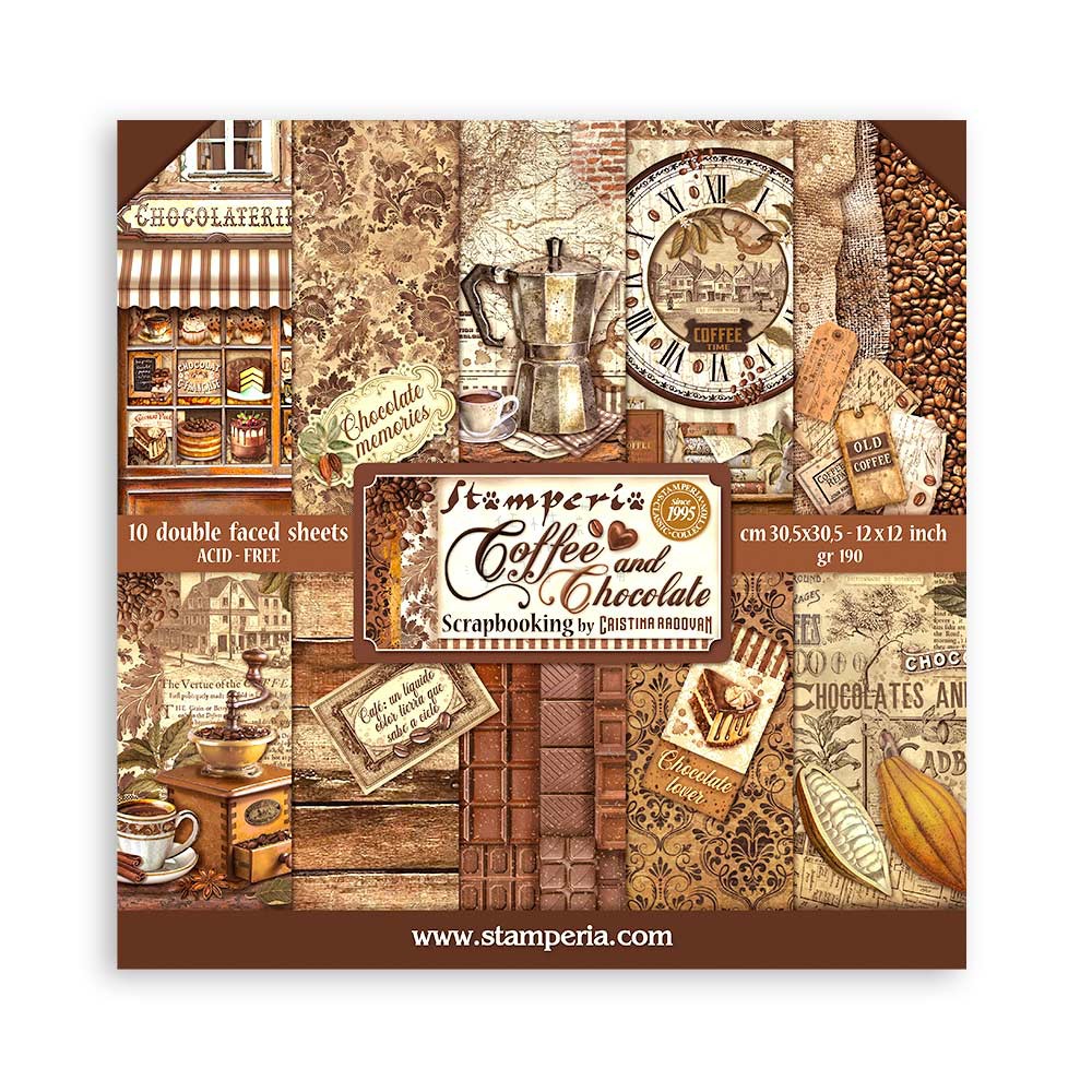 Stamperia咖啡与巧克力 进口背景纸本模具Coffee and Chocolate