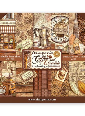 Stamperia咖啡与巧克力 进口背景纸本模具Coffee and Chocolate