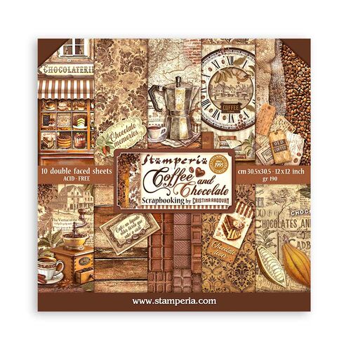 Stamperia咖啡与巧克力 进口背景纸本模具Coffee and Chocolate