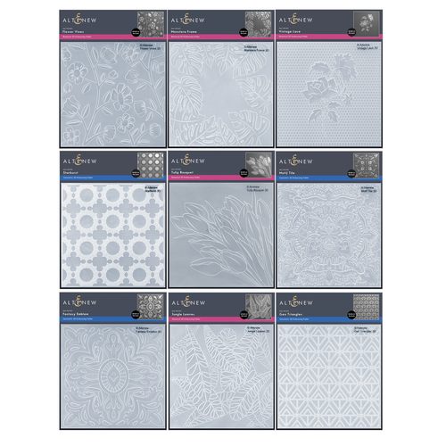 Altenew塑料压花模板 凹凸板印夹纹理夹3D Embossing Folder13