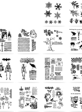 Tim Holtz 进口红色橡胶手帐印章 万圣节圣诞节