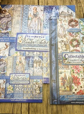 Stamperia冬季故事 圣诞雪景雪精灵蓝色进口经典纸本Winter Tales