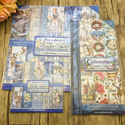 stamperia冬季故事圣诞雪景蓝色