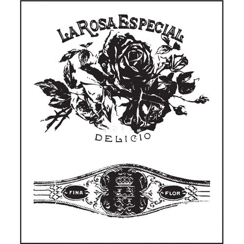 Prima香烟广告复古透明迷你印章  花朵纹理手帐Cigar Box Secret