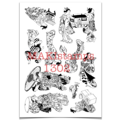 德国复古日本和风艺伎印章手帐