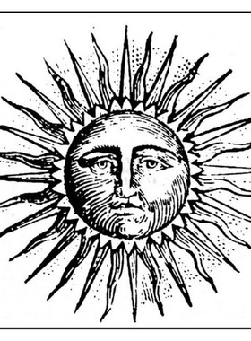 Stamperia进口太阳神复古太阳泡棉印章Natural Rubber Stamp Sun