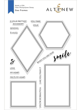 Altenew 几何边框框标签印章 进口透明硅胶印章Geo Frames