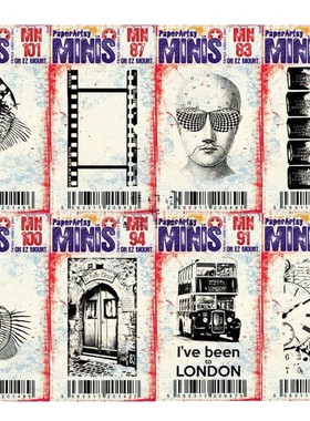 Paper Artsy迷你进口印章 眼睛写字文字英文复古系红色橡胶泡棉