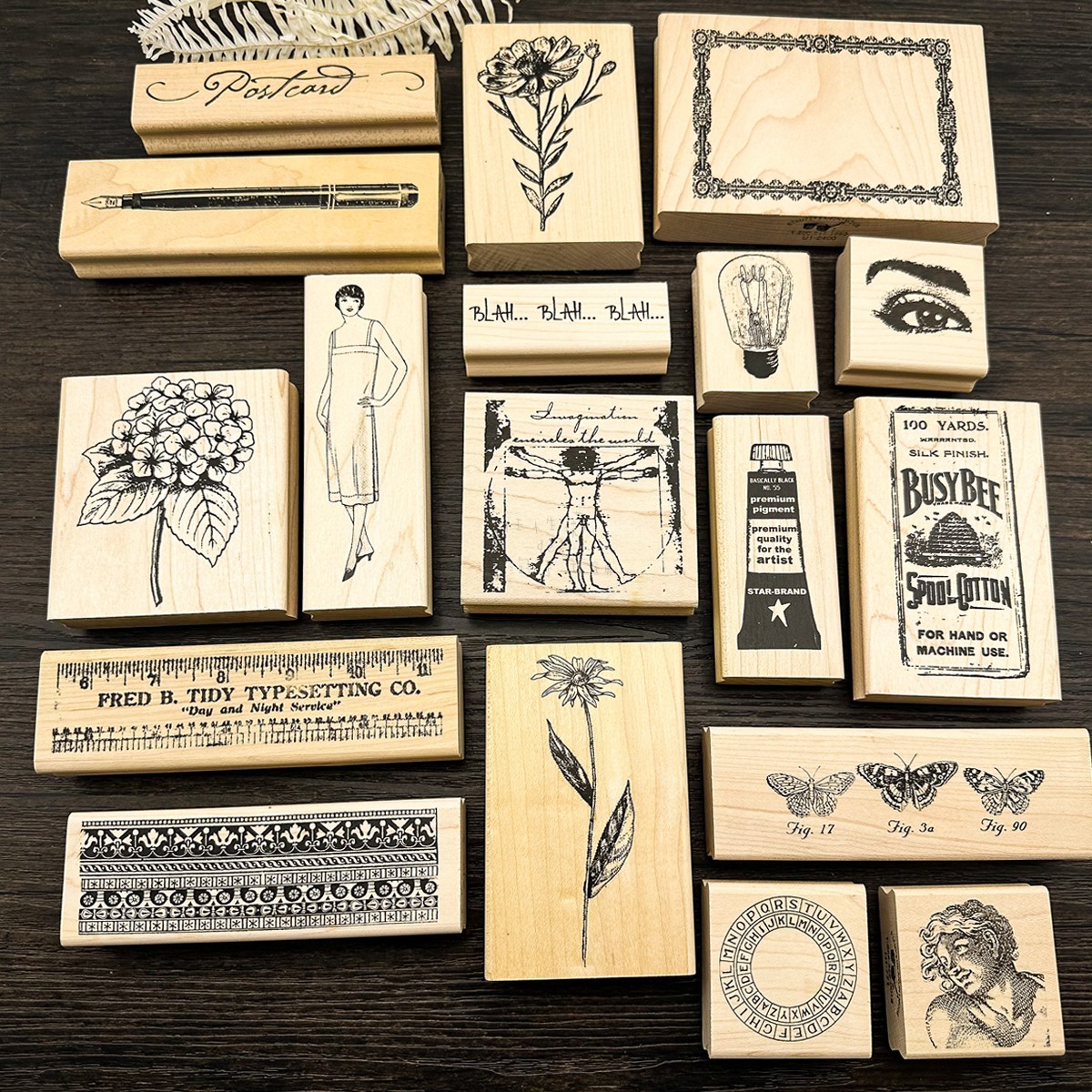 TimHoltz复古木印章木质手柄