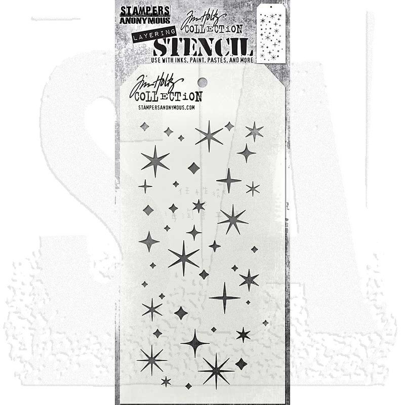 新款Tim Holtz遮蔽板模板 塑料描画喷雾刷色喷溅纹理之三S