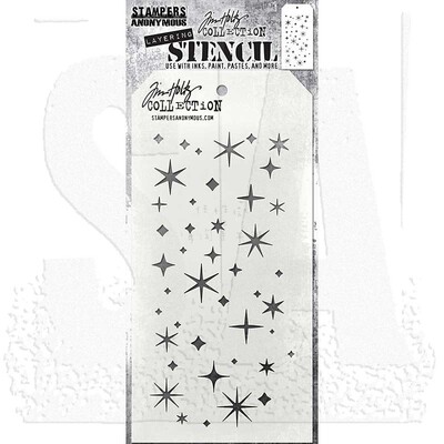 新款Tim Holtz遮蔽板模板 塑料描画喷雾刷色喷溅纹理之三Stencil