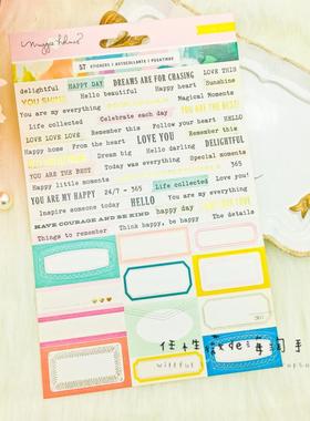 Dear Lizzy烫金花朵厚纸板泡芙贴纸多款Chasing Dreams AC