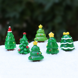 迷你圣诞树创意圣诞节装饰品手工diy材料桌面微景观雪景造景摆件